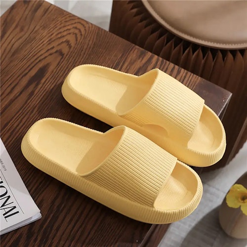 Women's Super Soft Eva Thick Platform Slides, Minimalist And Comfortable Indoor Bathroom Non-Slip Slippers, Women's Slippers Size (8.5-9) Color (Yellow)