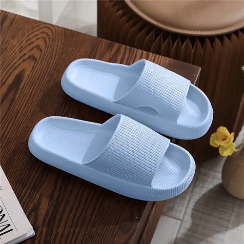 Women's Super Soft Eva Thick Platform Slides, Minimalist And Comfortable Indoor Bathroom Non-Slip Slippers, Women's Slippers Size (8.5-9) Color (Sky Blue)