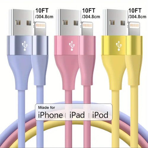 1/3Packs 10FT Fast Charging Cable - MFi Certified For IPhone 14/13/12/11 Pro Max/12 Mini/XR/XS/X/8/7/6 Plus SE