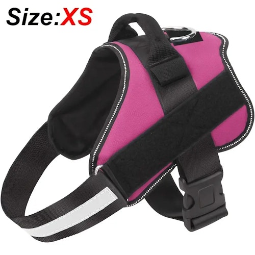 Reflective No-Pull Dog Harness with Breathable Design and Handle (Color: Rose Red)