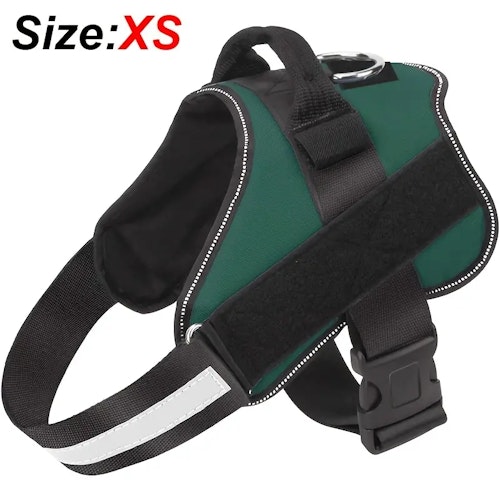 Reflective No-Pull Dog Harness with Breathable Design and Handle (Color: Dark Green)