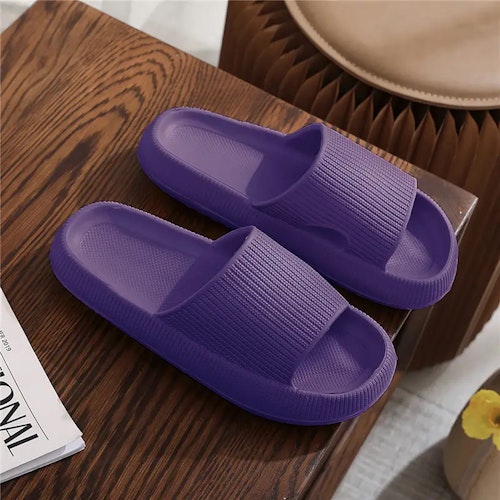 Women's Super Soft Eva Thick Platform Slides, Minimalist And Comfortable Indoor Bathroom Non-Slip Slippers, Women's Slippers Size (8.5-9) Color (Purple)