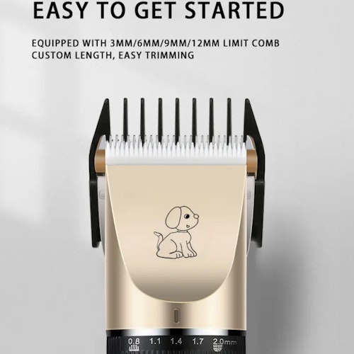 Professional Pet Grooming Hair Clipper Kit - Electric Shaver, Nail Clipper, Scissors, Nail File, Hair Comb, Brush Set - USB Rechargeable - Perfect for Dogs, Cats, and Other Pets