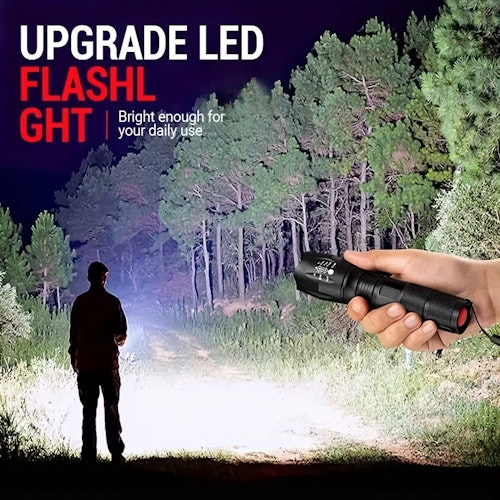 2pack LED Flashlights: Portable Handheld Tactical Flashlights for Outdoor Camping & Hiking - Zoomable & Bright!