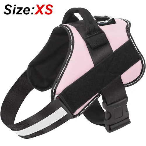 Reflective No-Pull Dog Harness with Breathable Design and Handle (Color: Pink)