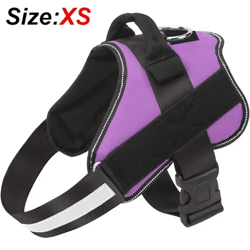 Reflective No-Pull Dog Harness with Breathable Design and Handle (Color: Purple)