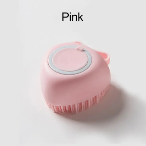 Gentle Silicone Pet Brush For Dogs And Cats - Massages And Cleans With Built-In Shower Gel Dispenser