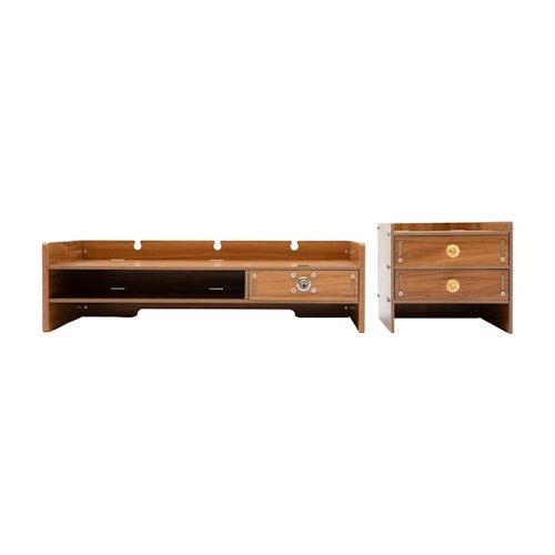 Besije Wood Monitor Stand with Drawers