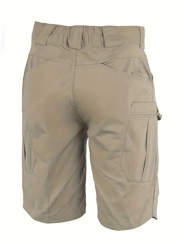 Men's Multi-Pocket Tactical Shorts Multi-Purpose Cargo Shorts Outdoor Waterproof Hiking Track Shorts Size (S) Color (Khaki)