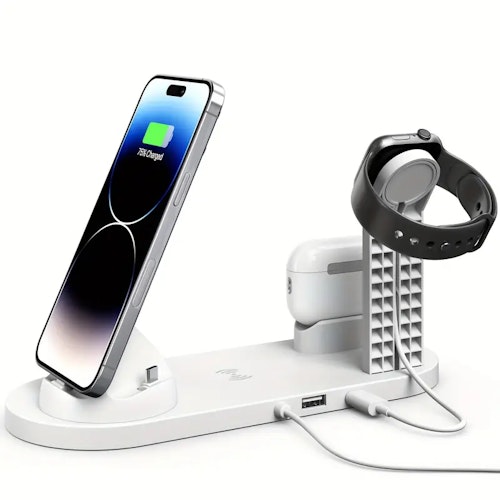 15W Fast Wireless Charging Station: Compatible With IPhone, Samsung, Xiaomi, Vivo & Airpods! (Color: White)