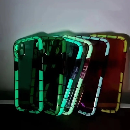 Night Light Luminous Silicone Soft Case For IPhone 14 Plus 13 12 11 Pro Max 14Pro 13Pro 14Plus IPhone14 I14 Back Cover (Color: Purple)