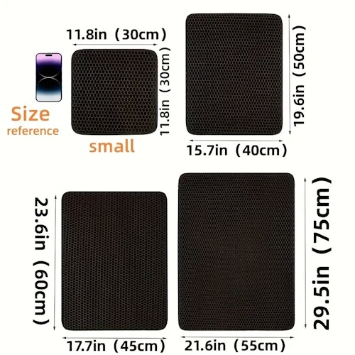 Keep Your Home Clean & Tidy With This Waterproof Double-Layer Pet Litter Mat! (Color: BLACK)