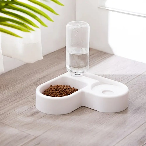 Cat Water Fountain & Food Bowl, Automatic Water Fountain For Small-sized Cats Kittens, Pet Drinking Supplies