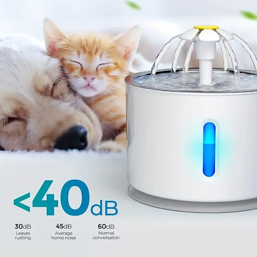 Automatic Pet Water Fountain - 2.4L Stainless Steel Dispenser for Cats and Dogs - Promotes Hydration and Health