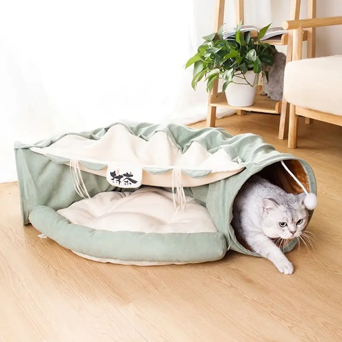 Collapsible Cat Tunnel Bed: A Fun, Washable Toy For Indoor Cats Of All Sizes!