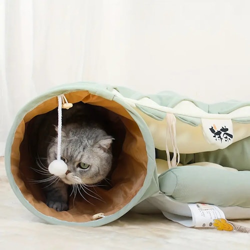 Collapsible Cat Tunnel Bed: A Fun, Washable Toy For Indoor Cats Of All Sizes!