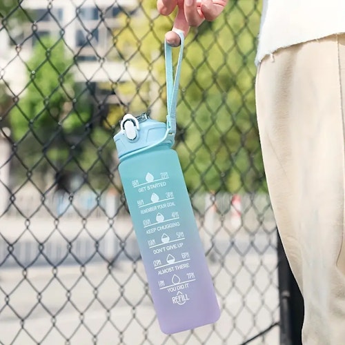 1pc/3pcs Stay Hydrated Anywhere: Portable Leakproof Water Bottle With Time Marker & Lanyard - Perfect For Adults & Families!