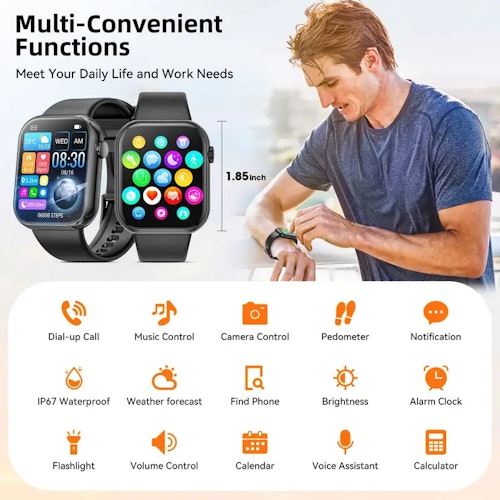 Waterproof Smart Watch With Sleep Tracker, Pedometer, And Multiple Sports Modes - Perfect Fitness Watch For Men And Women