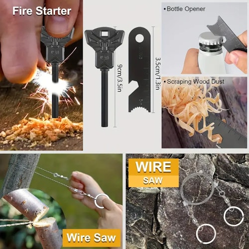 20-in-1 Survival Kit For Outdoor Activities - Essential Emergency Equipment For Fishing, Camping - Perfect Birthday Or Father's Day Gift For Men, Dad, Husband