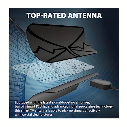 TV Antenna, Digital Antenna For TV, 2023 Newest Portable HD Antenna Indoor Support 4K 1080p For All Older/Smart TV, Smart Switch Amplifier Signal Booster 16.5 Ft Coax HDTV Cable 360°Signal Reception