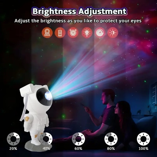 1pc Astronaut Star Projector Night Light - Space Projector Galaxy Starry Nebula Ceiling Projection Lamp With Timer, Remote And 360°Adjustable, Gift For Adults For Bedroom, Gaming Room Decor Aesthetic