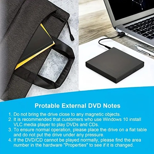 External CD DVD Drive USB 2.0 Slim Protable External CD-RW Drive DVD-RW Burner Writer Player For Laptop Notebook PC Desktop Computer Black