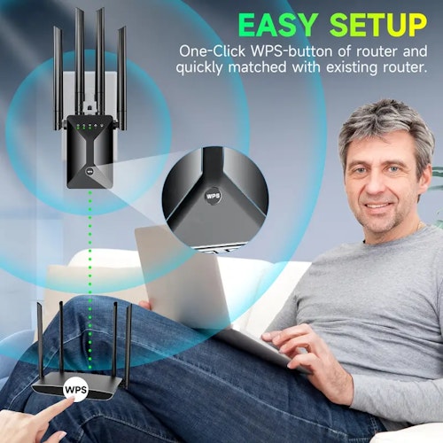 1pc WiFi Extender, Wi-Fi Booster, Wi Fi Range Extender Signal Booster Cover Up To 9000 Sq. Ft & 35 Devices, Wireless Internet Signal Amplifier For Home, Included Ethernet Port, Wi-Fi Repeater Easy Setup.