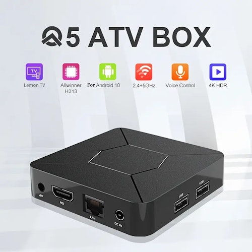 4k For Android 10 Streaming Media Player Set Top Box Q5 ATV Smart Tv Box For Android US Plug