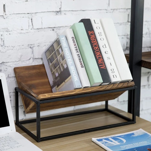Tabletop Wood File Organizer Bookcase