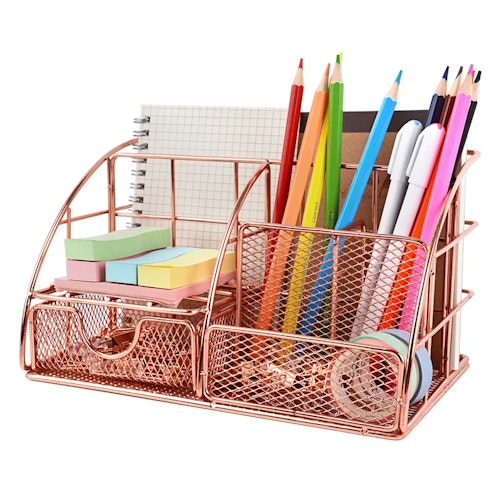 Anysha Mesh Stackable Desk Organizer with Drawers