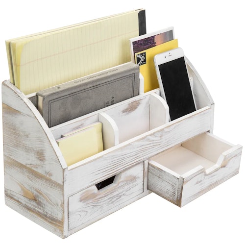 Harlequin Wood Desk Organizer with Drawers