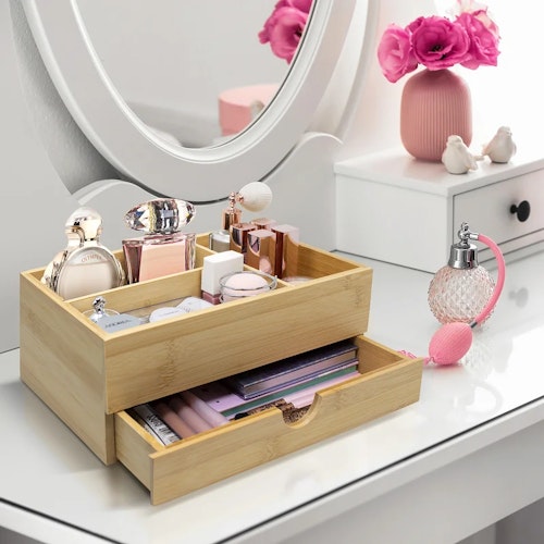 Bamboo Desk Organizer with Drawers
