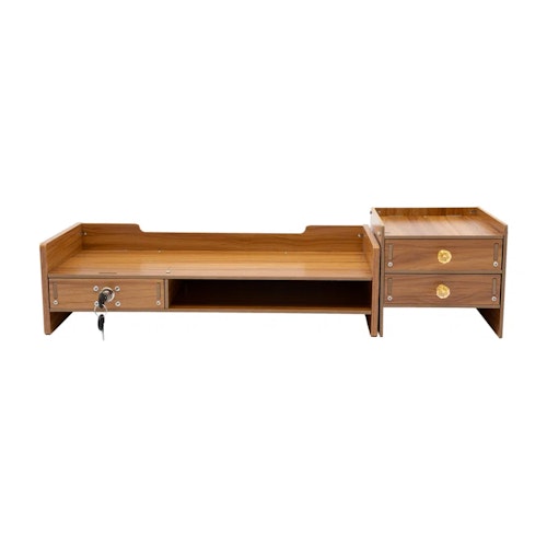 Besije Wood Monitor Stand with Drawers