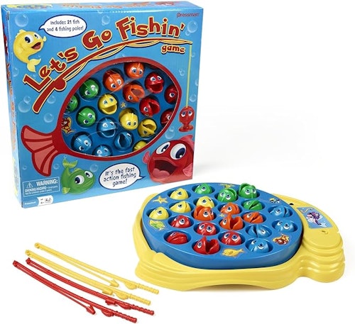Let's Go Fishin' Game by Pressman - The Original Fast-Action Fishing Game!, 1-4 players