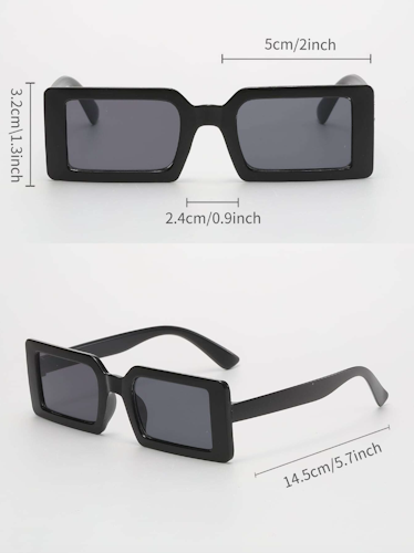 5pcs Women's Square Plastic Fashion Glasses With Decorative Design