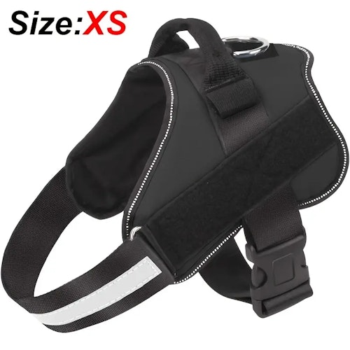 Reflective No-Pull Dog Harness with Breathable Design and Handle (Color: Black)
