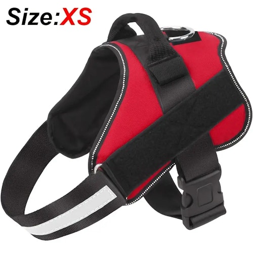 Reflective No-Pull Dog Harness with Breathable Design and Handle (Color: Red)