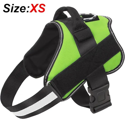Reflective No-Pull Dog Harness with Breathable Design and Handle (Color: Green)